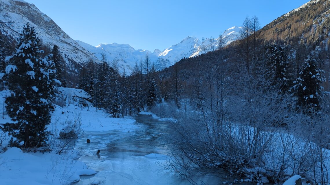 Morteratsch Gletscher, Berninafälle, Pontresina, Stazerwald